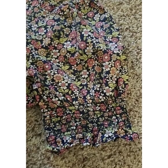 J Crew Womens Size Small Smocked Puff Sleeve Blouse Cotton Poplin Top Floral - Picture 11 of 11